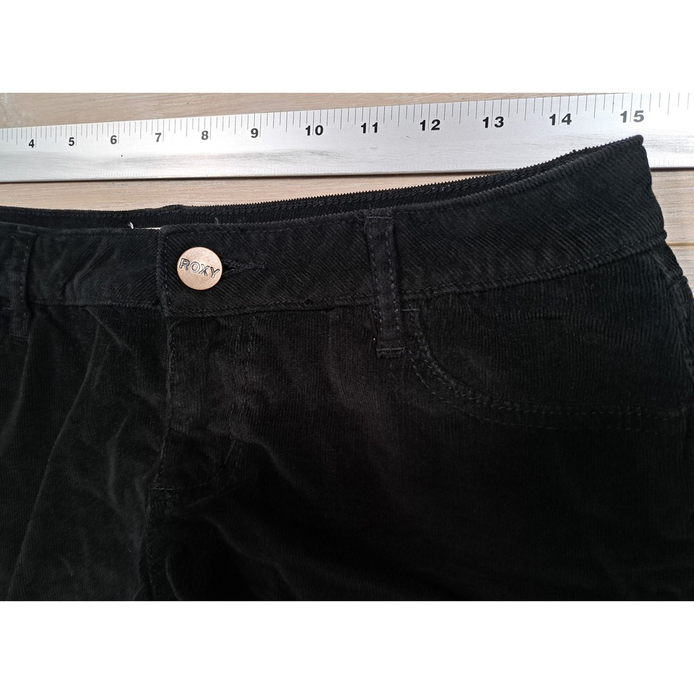 Roxy Womens Black Corduroy Cut Off Shorts Low Rise Frayed Hem Size 7 - Picture 6 of 12